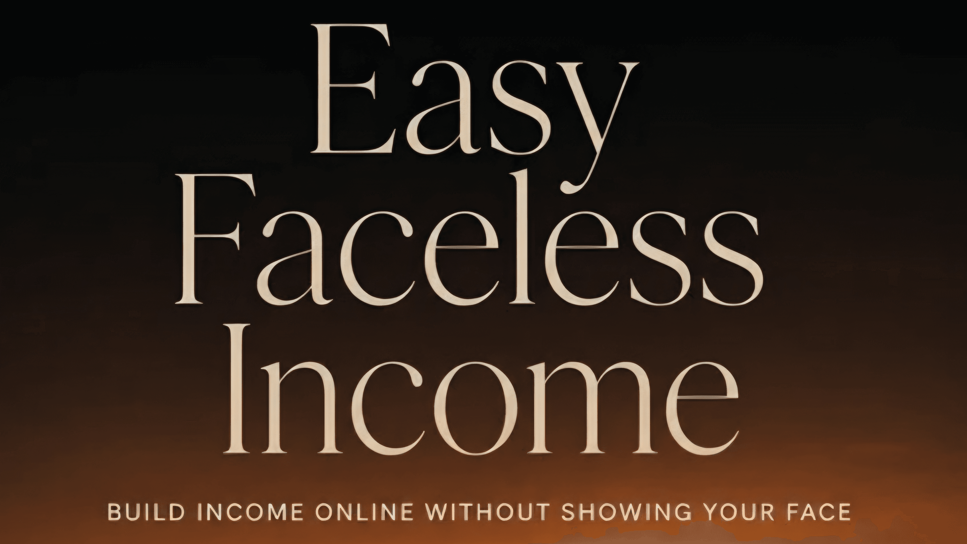 Easy Faceless Income Method