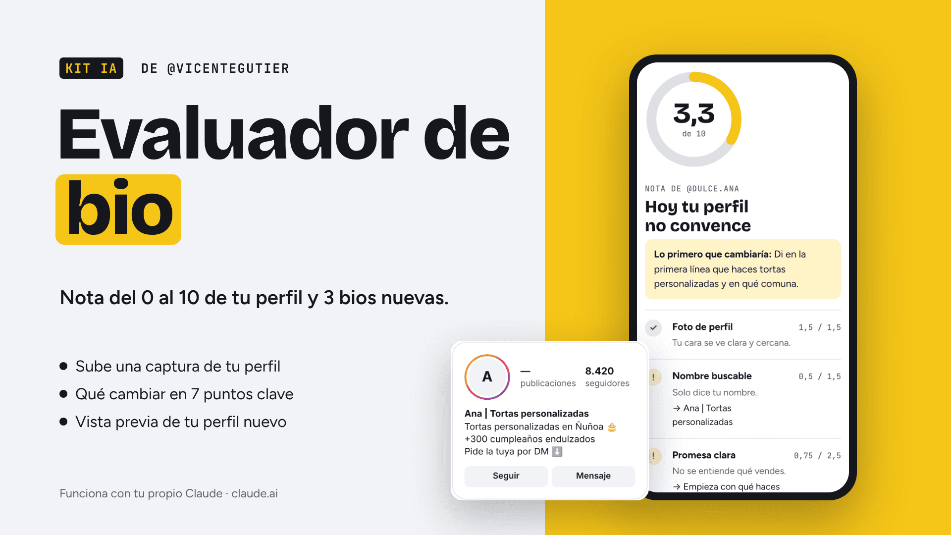 Evaluador de Instagram Bio con IA