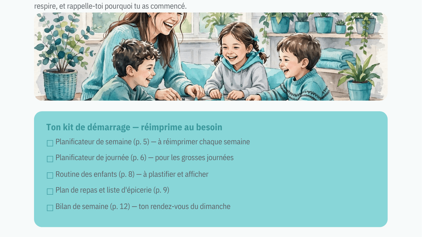 Outil de gestion du temps pour familles occupées