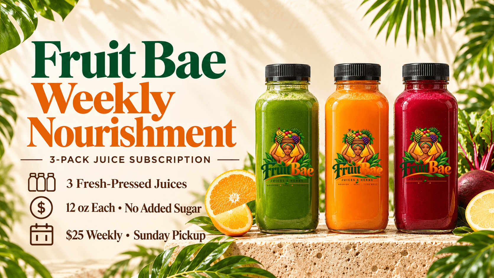 Fruit Bae Juices & HerbsWeekly Nourishment - 3pack
