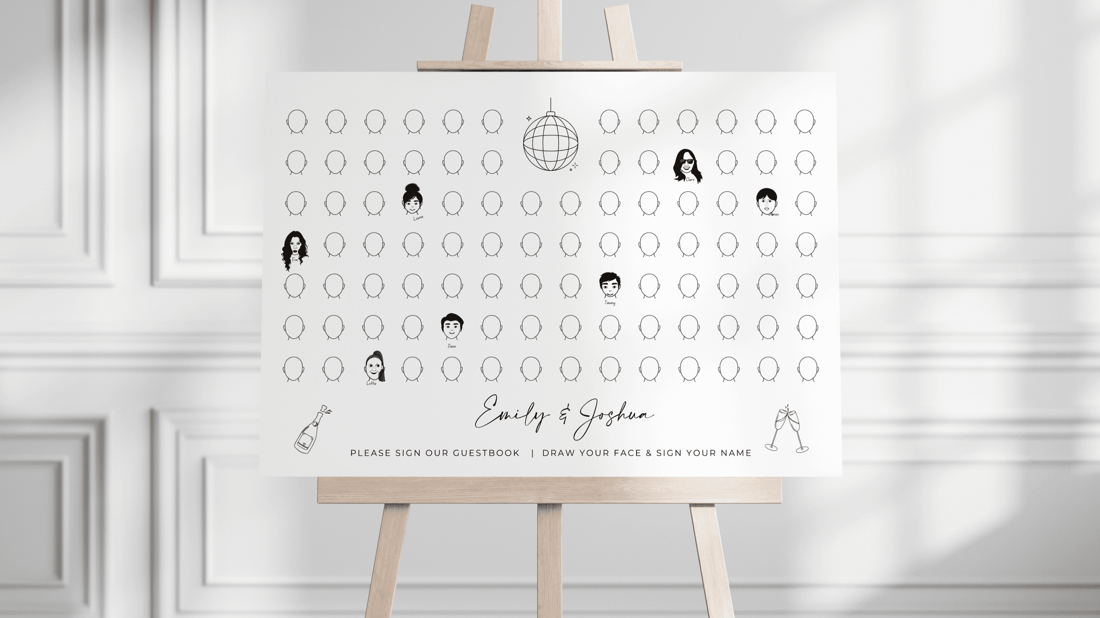 Draw Your Face Wedding Guestbook