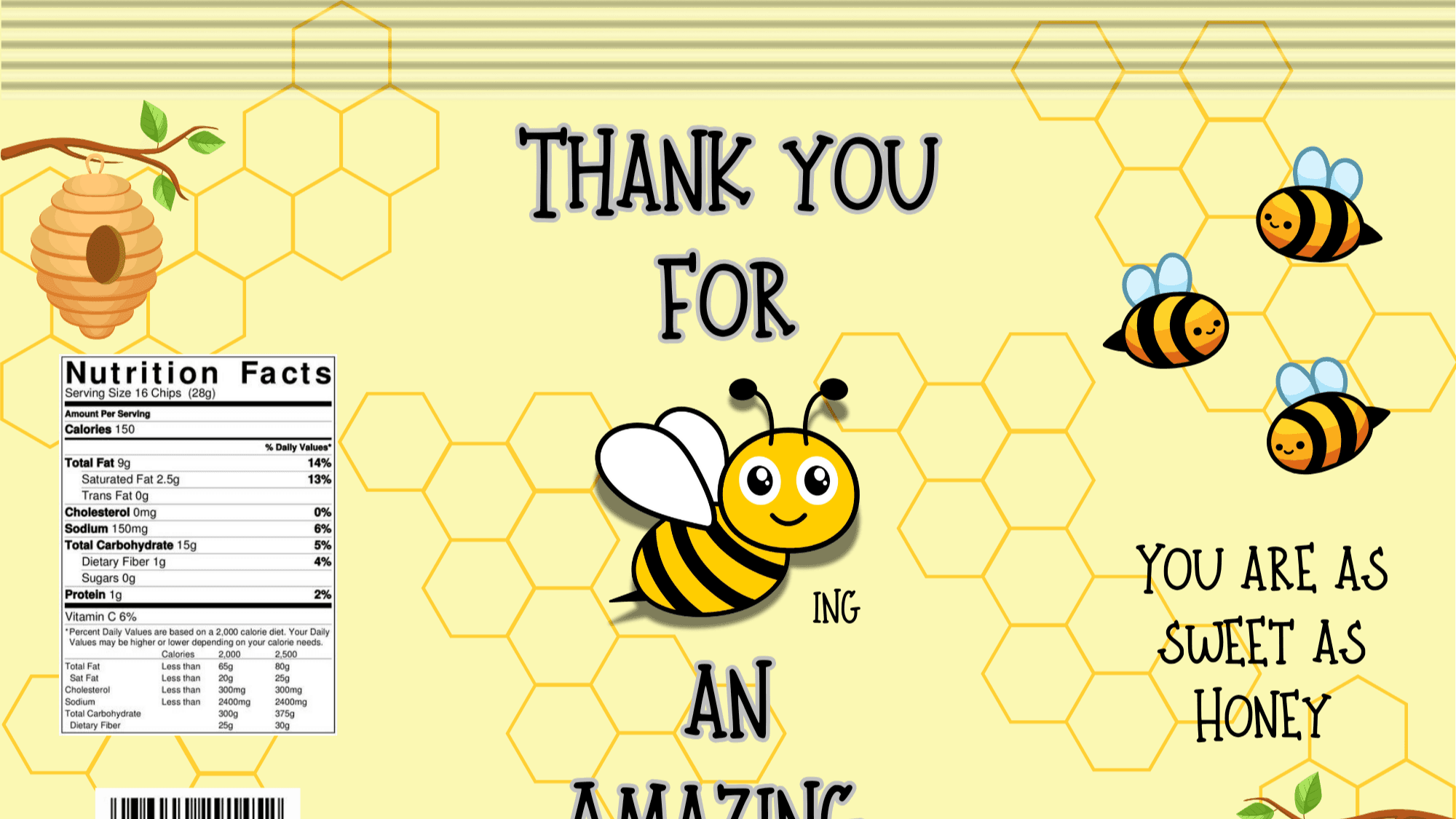 Bee - Amazing Teacher Chip Bag Design
