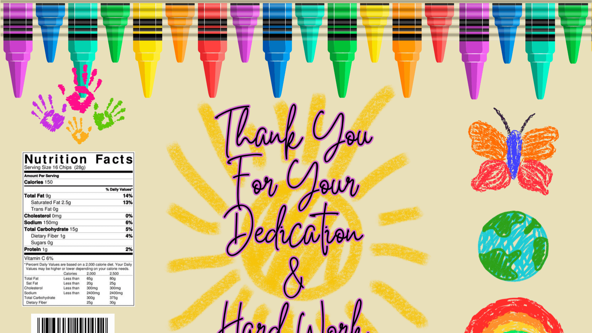 Crayola Sunshine Chip Bag Design