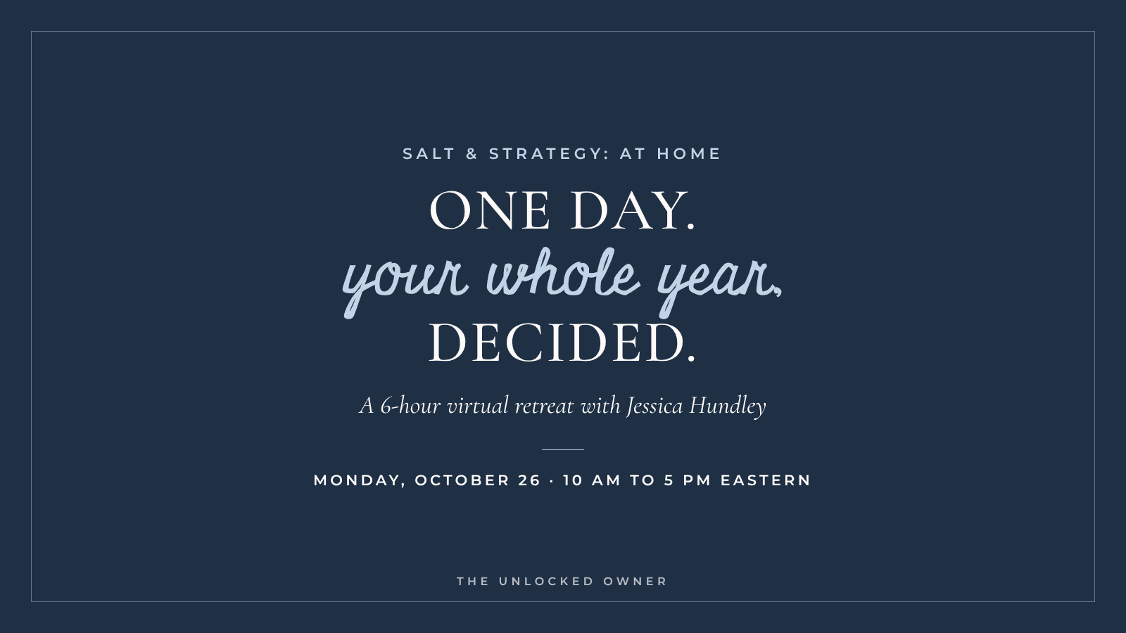 Salt & Strategy: At Home
