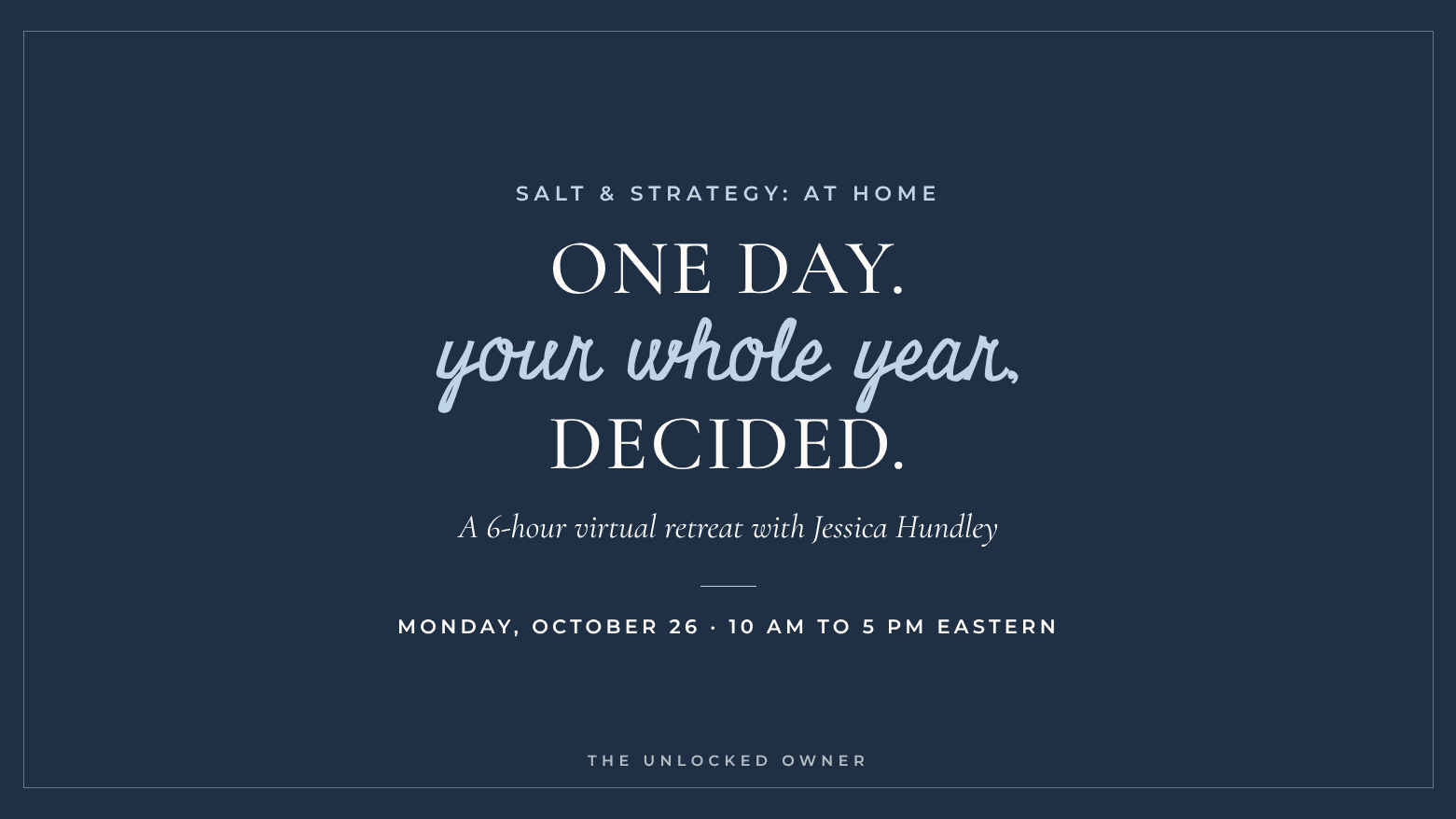 Salt & Strategy: At Home