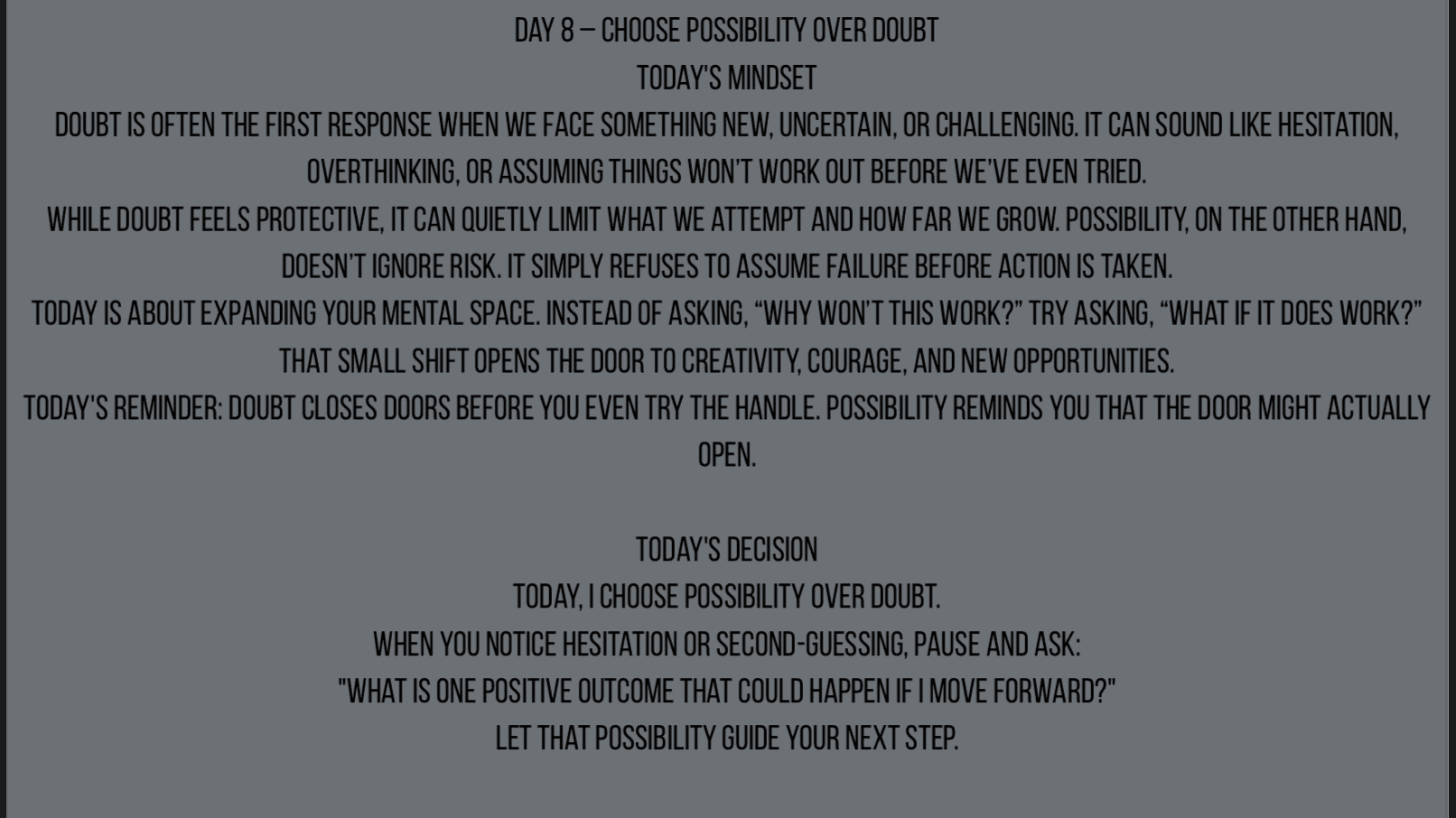 THE MINDSET RESET. A 30 DAY GUIDED RESET.