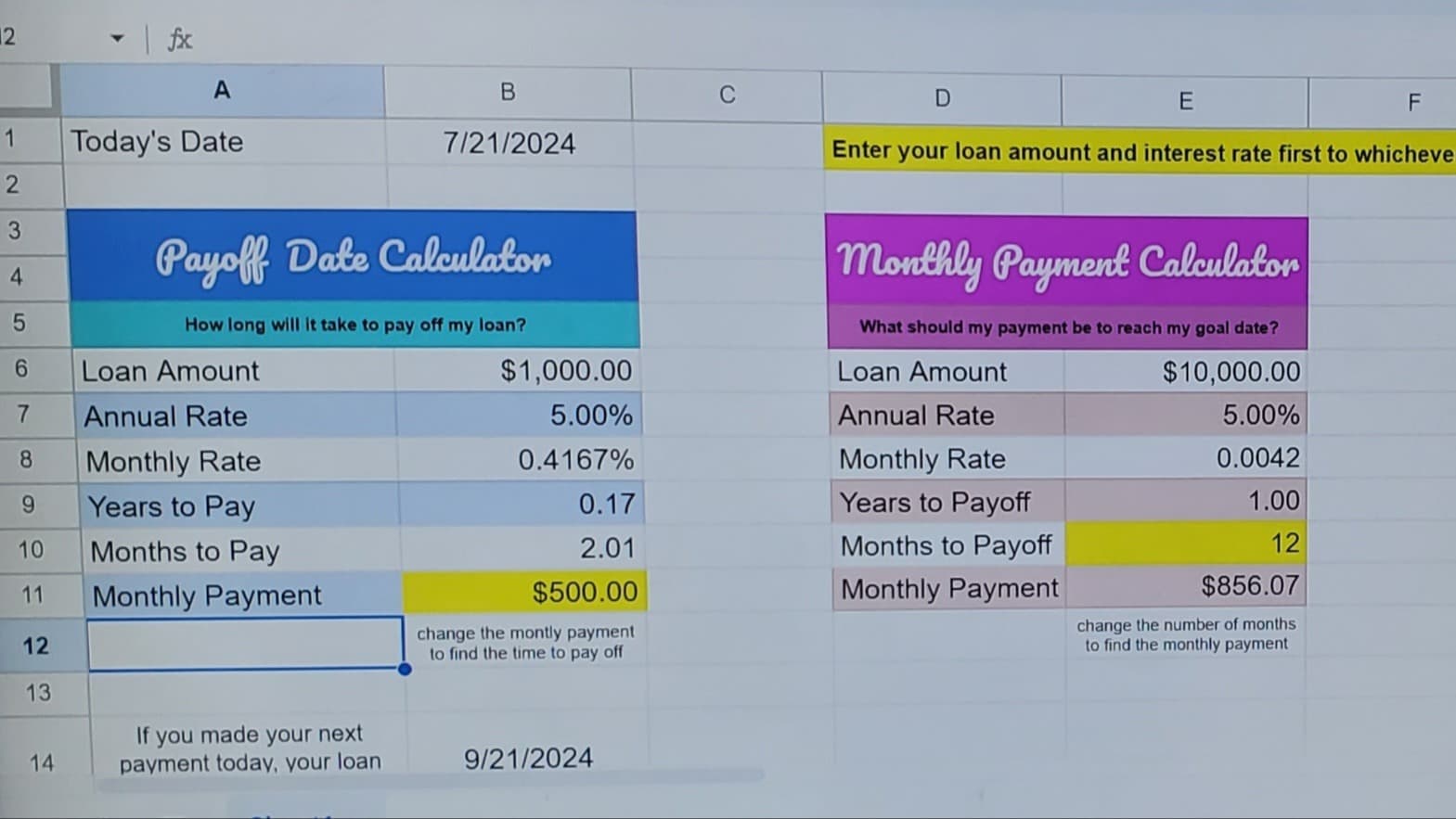Loan Payoff Calculator