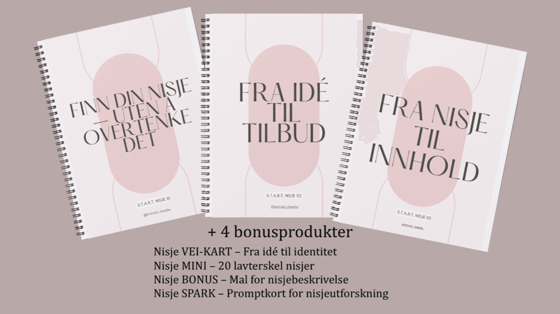 START: Nisje-serien FULL PAKKE + 4 bonusressurser