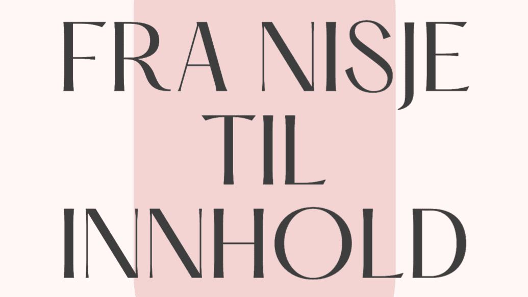 START: Nisje 3 – Fra nisje til innhold