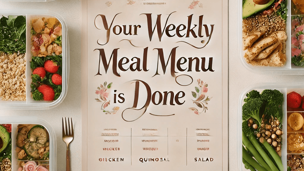 7 Day Menu - Weekly Meal Prep is Done