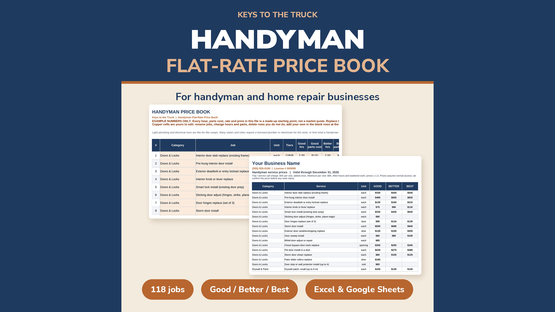 Handyman Flat-Rate Price Book