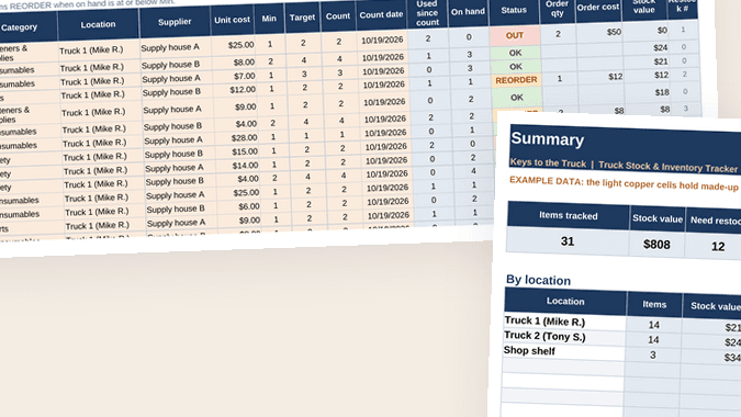 Truck Stock & Inventory Tracker