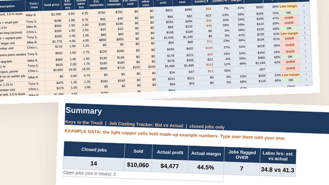 Job Costing Tracker: Bid vs Actual