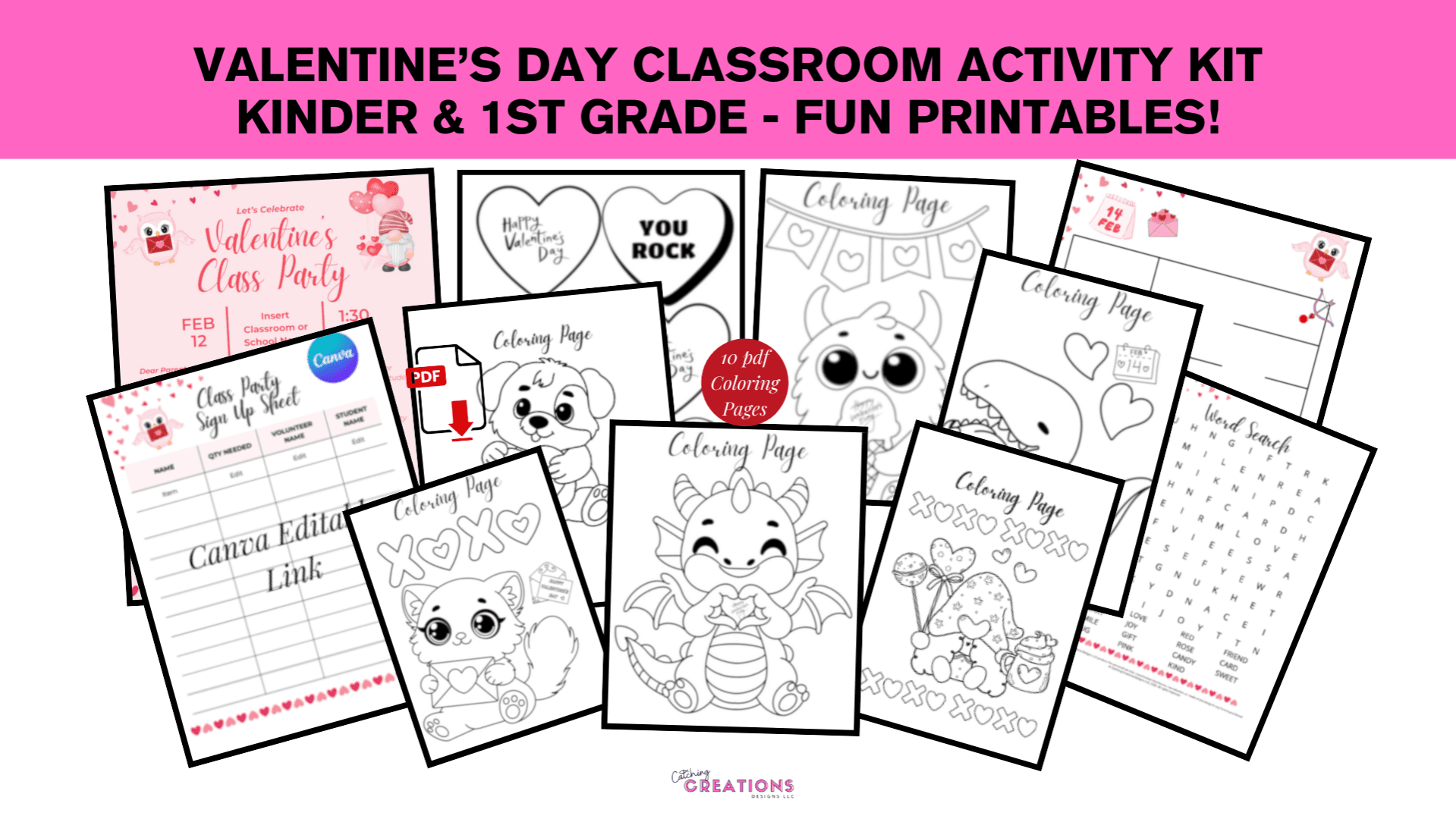 Valentine’s Classroom Party Kit (K–1st)