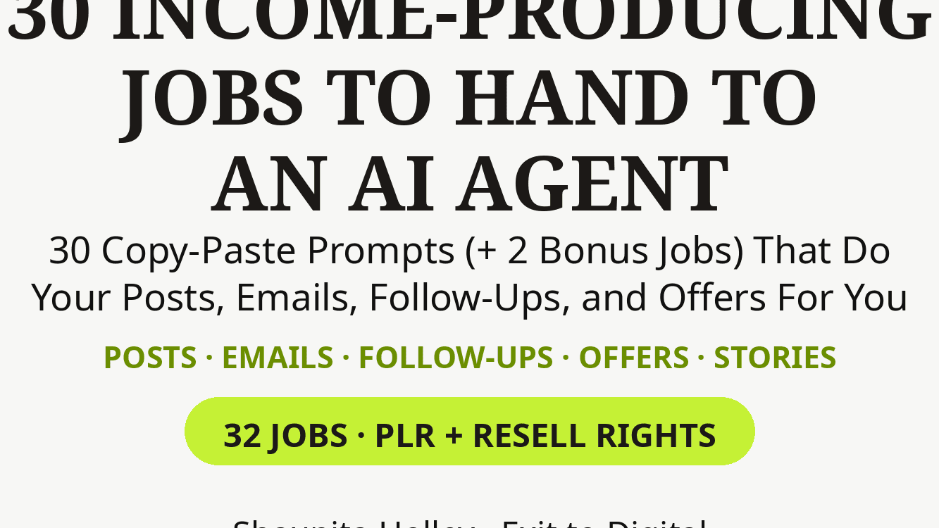 30 Income-Producing Jobs to Hand to an AI Agent
