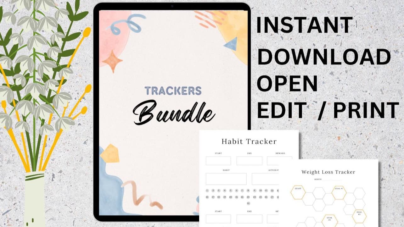 Get My Mega Trackers Bundle (31 pages ) Now!