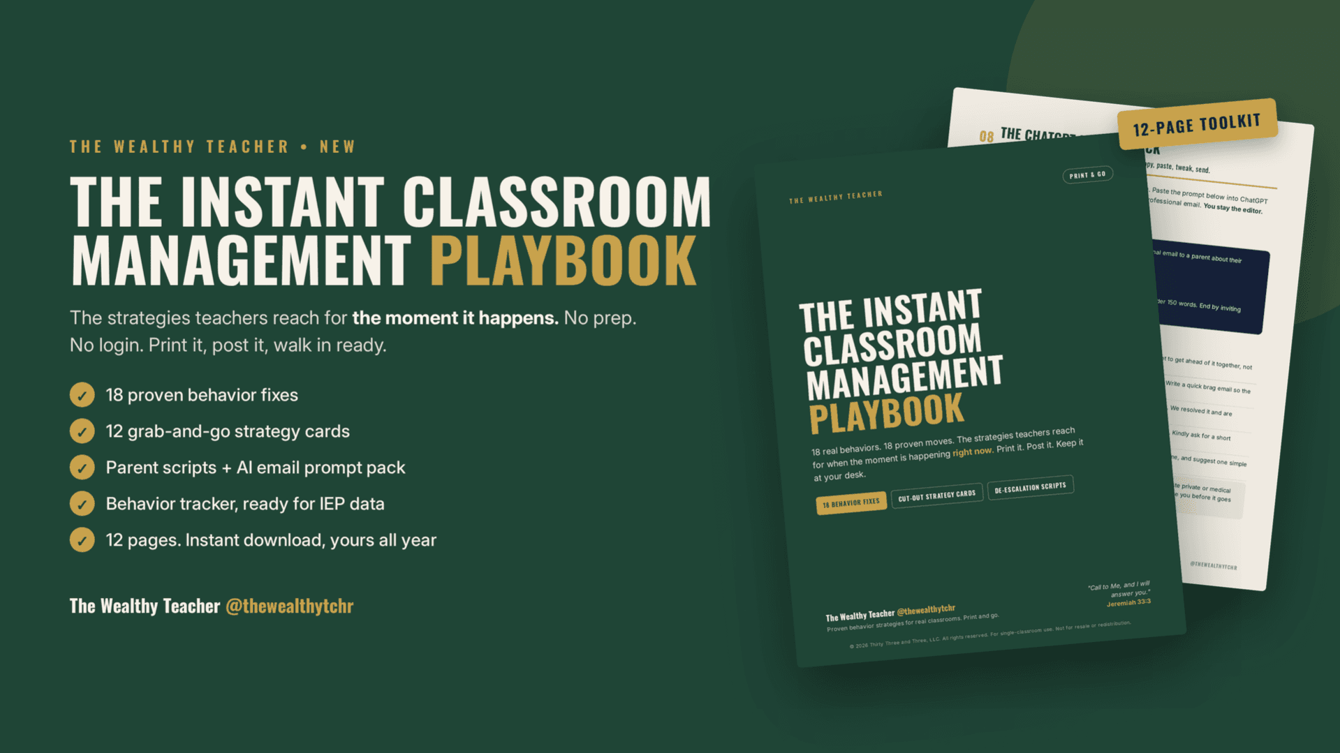 The Instant Classroom Management Playbook