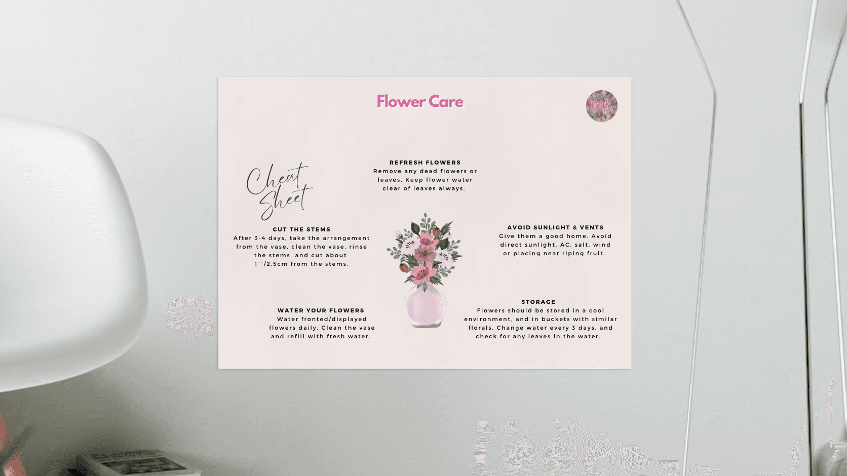 FREEBIE: Flower Care - Cheat Sheet
