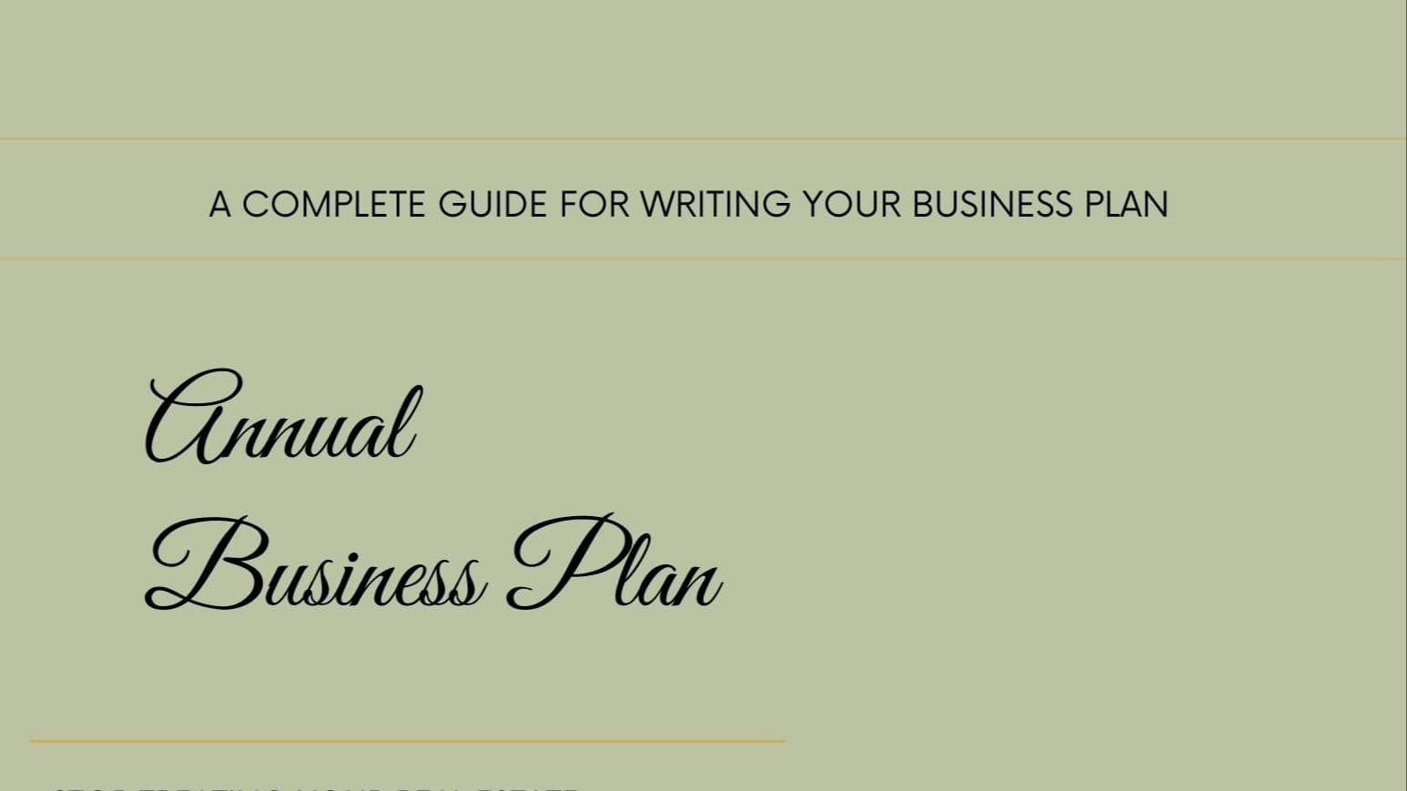 FREE Realtor Business Plan Template