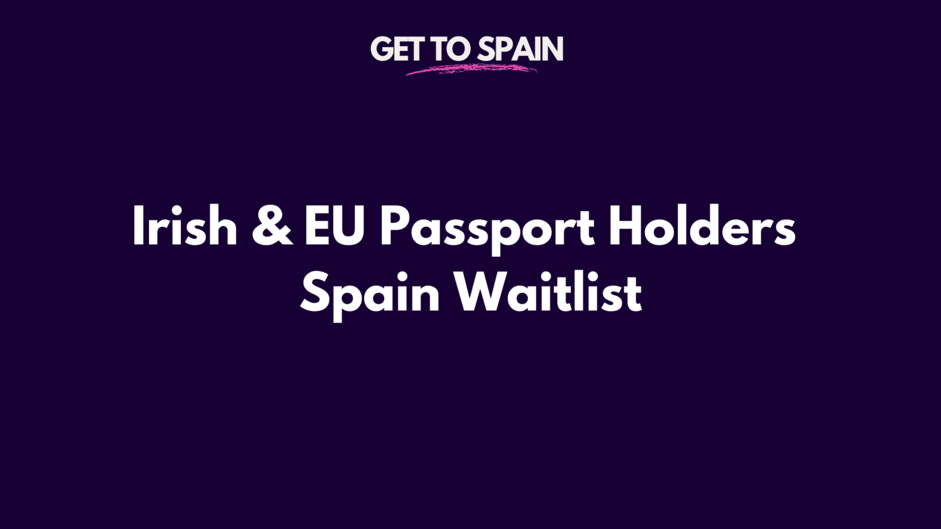 Irish & EU Passport Holders Spain Waitlist