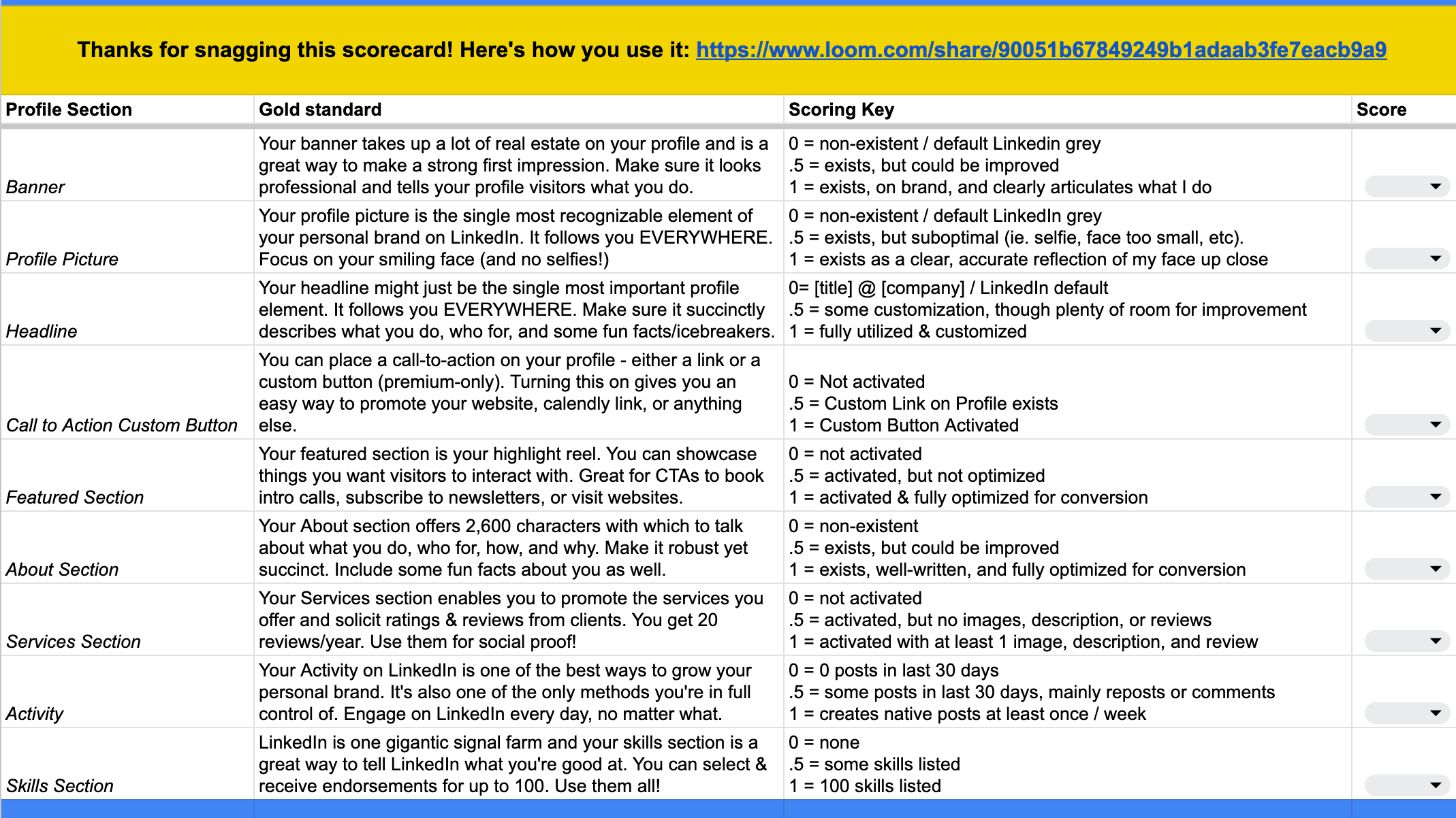 Get my LinkedIn Profile Scorecard 