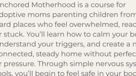 Anchored Motherhood
