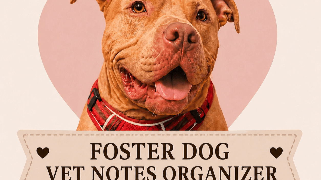 Foster Dog Vet Notes Organizer 
