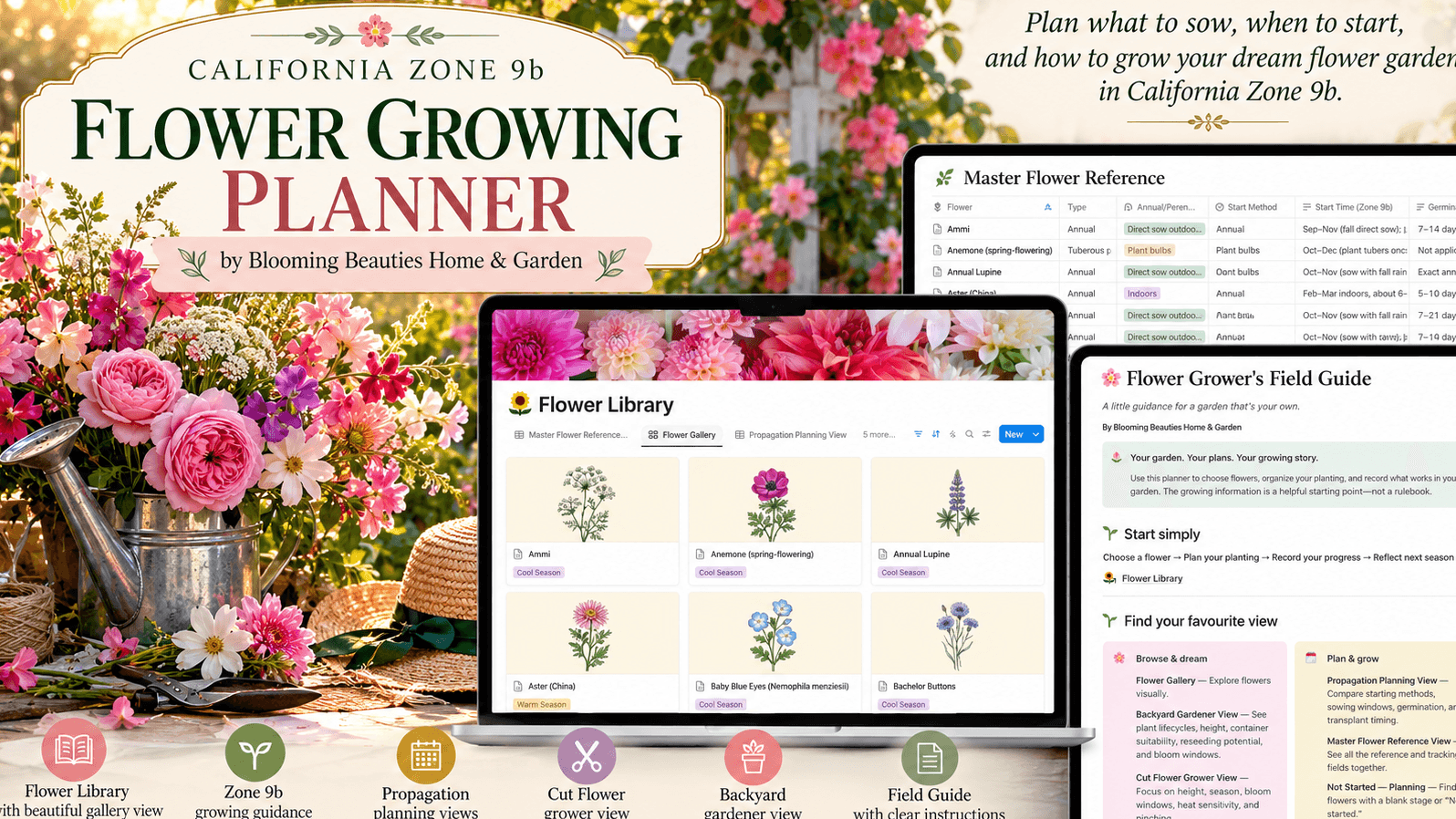 California Zone 9b Flower Growing Planner