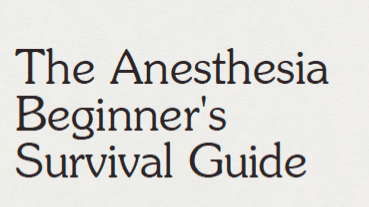 The Anesthesia Beginner's Survival Guide