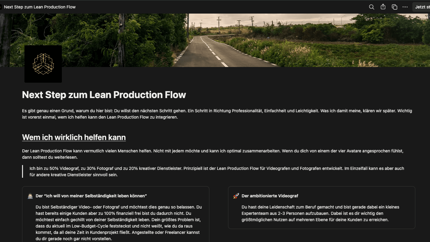 Lean Production Flow (Next Step)