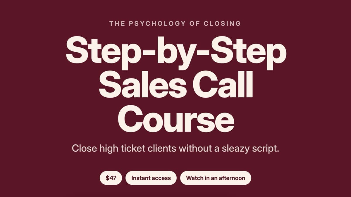 Step By Step Sales Call Course