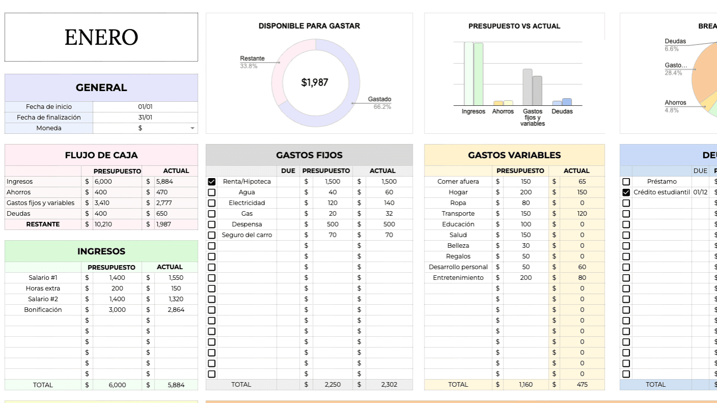 Plantilla de Presupuesto / Budget Template 2026