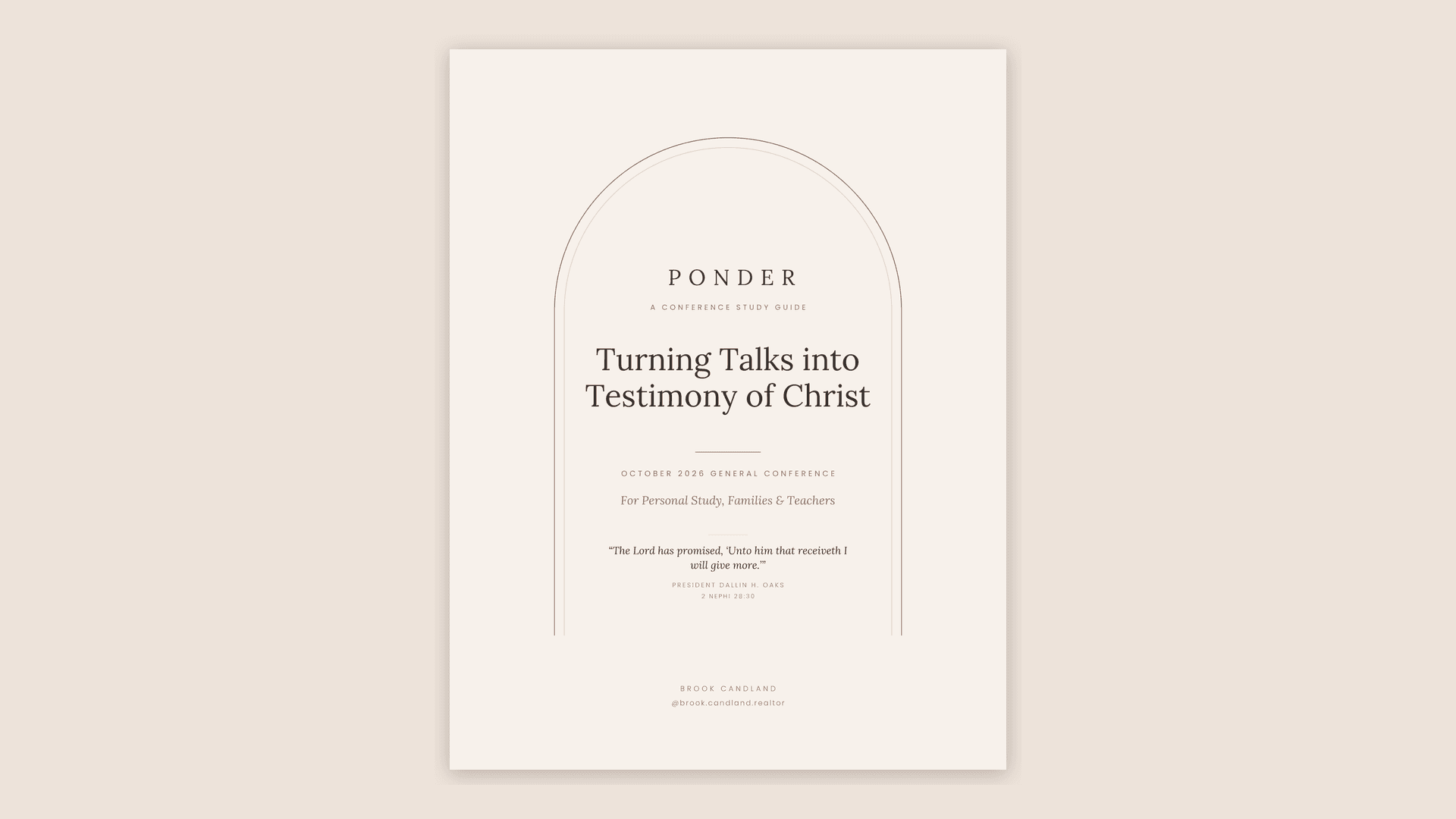 PONDER: October 2026 General Conference