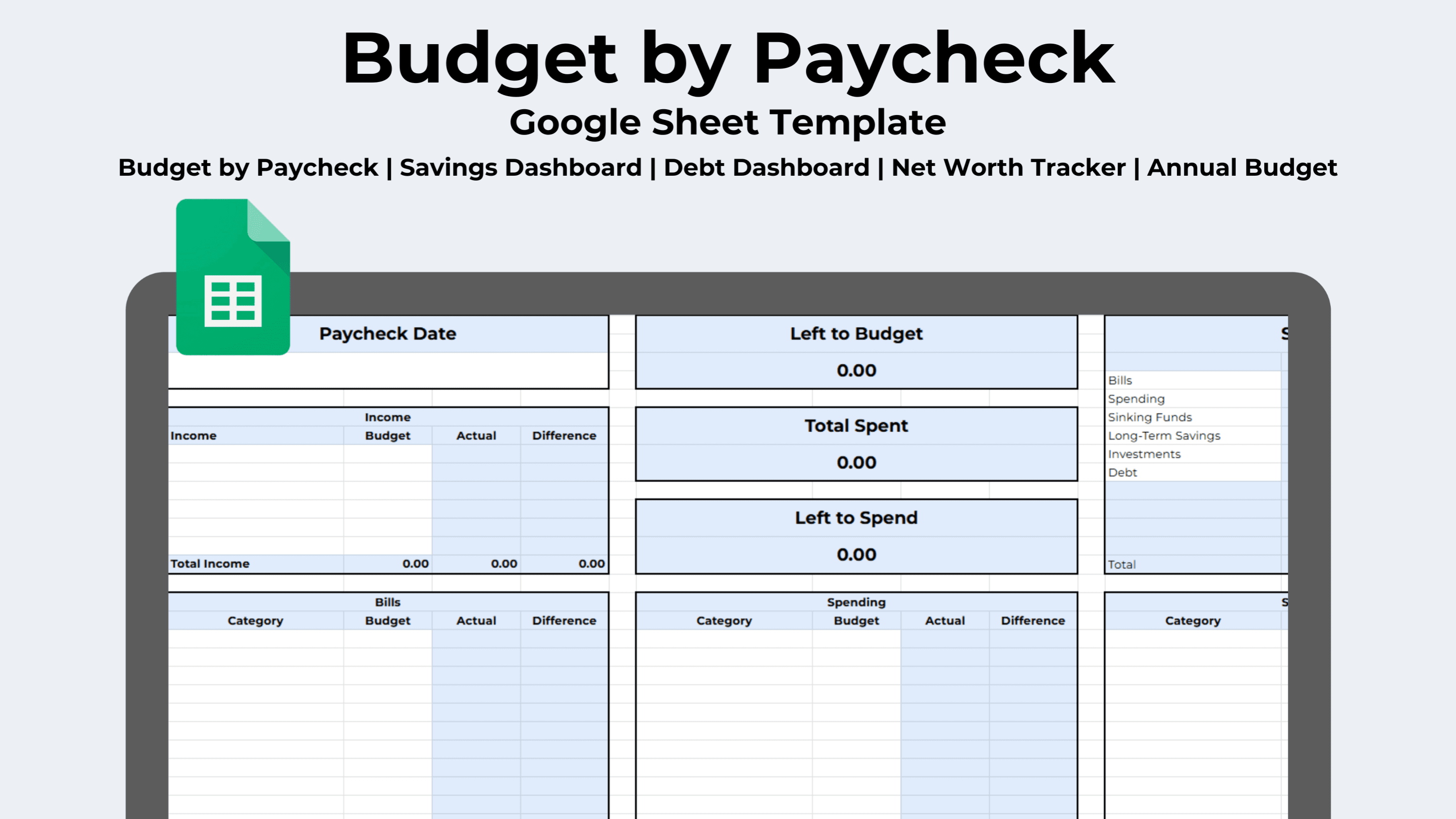 Budget by Paycheck Template