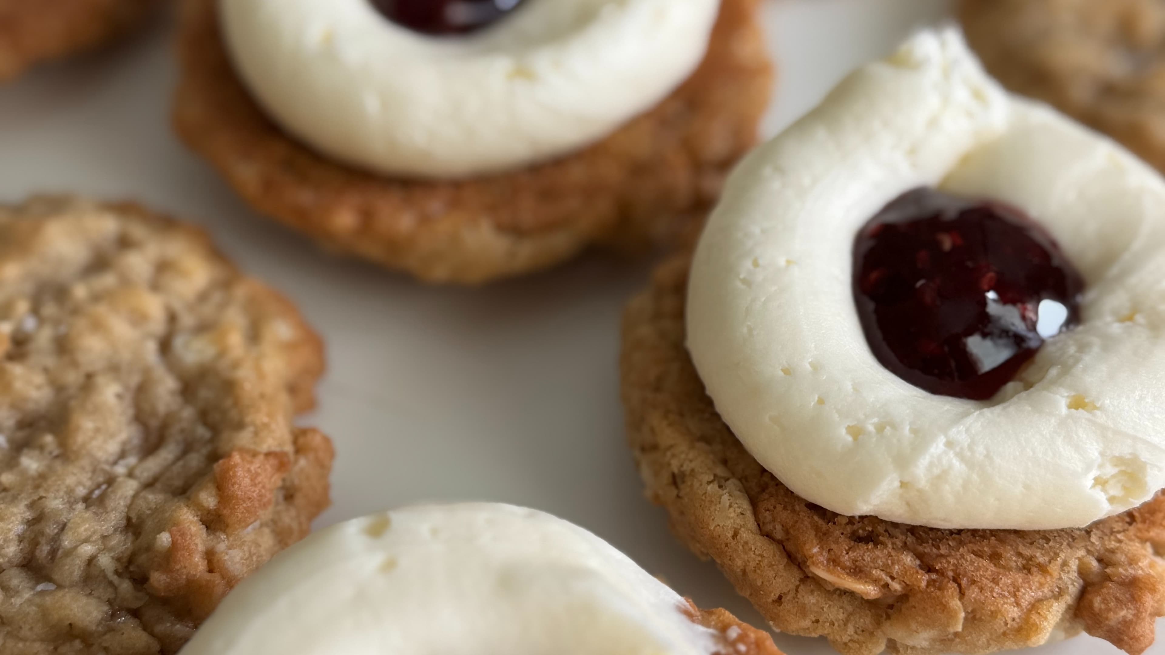 Raspberry Cake Oatmeal Creme Pie