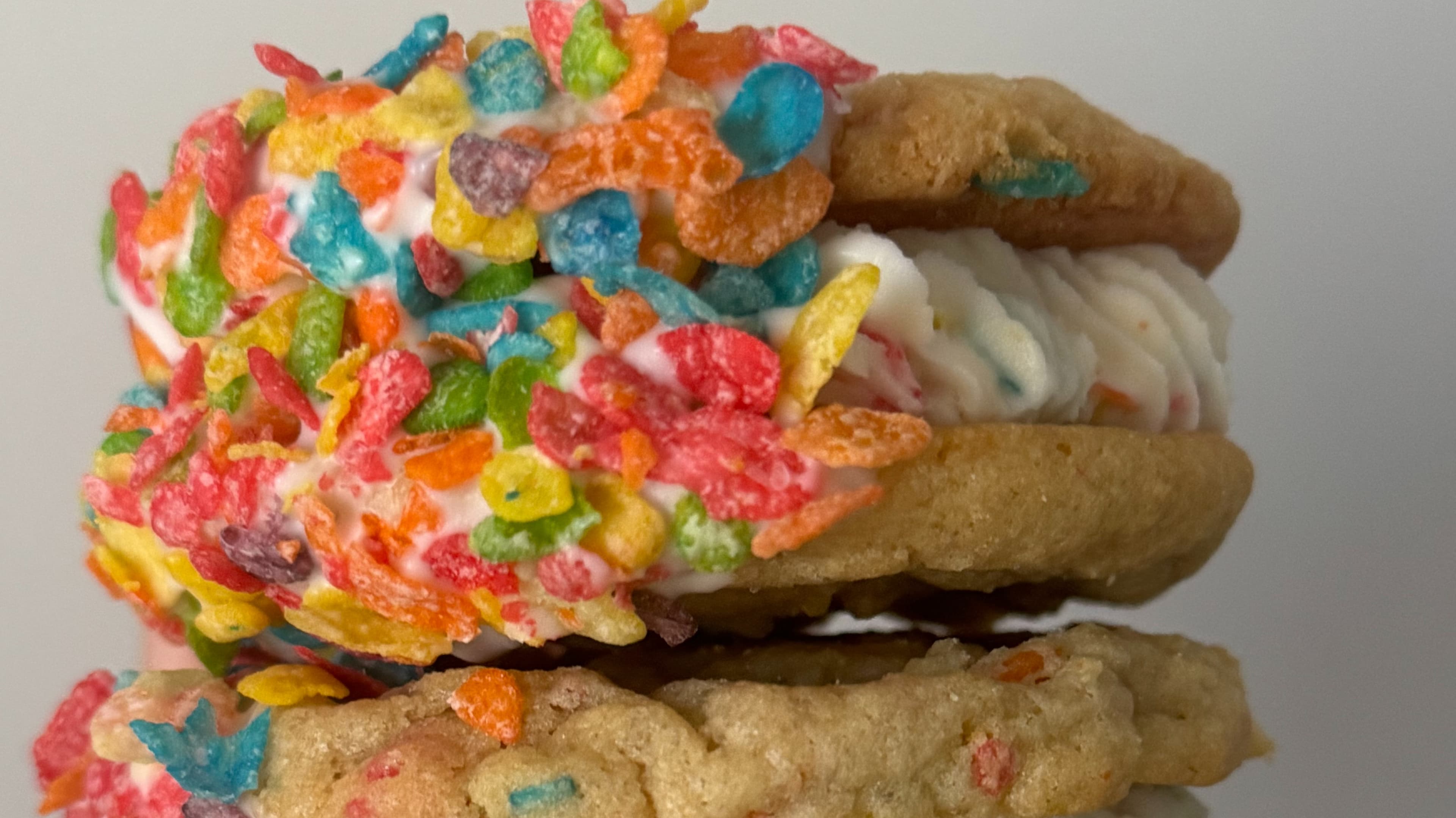 Fruity Pebble Cookie Sandwich