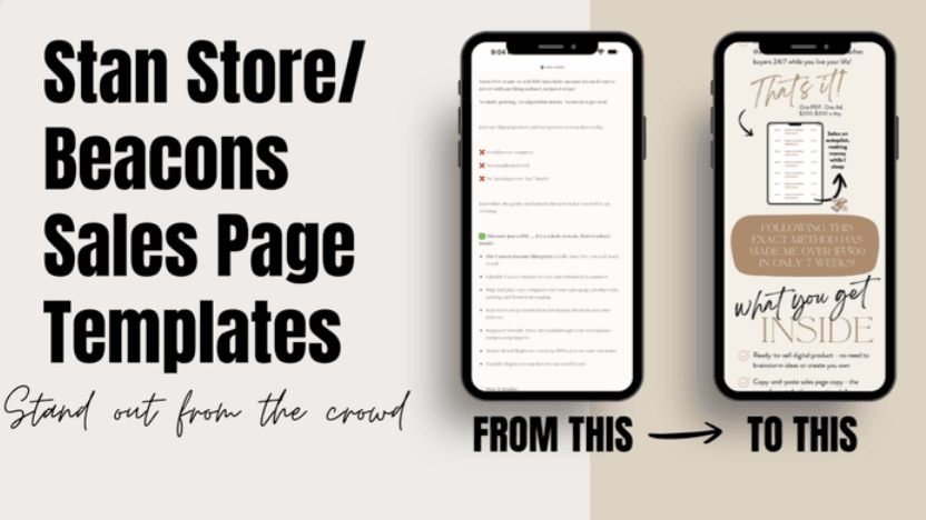 Stan Store & Beacons Sales Page Templates