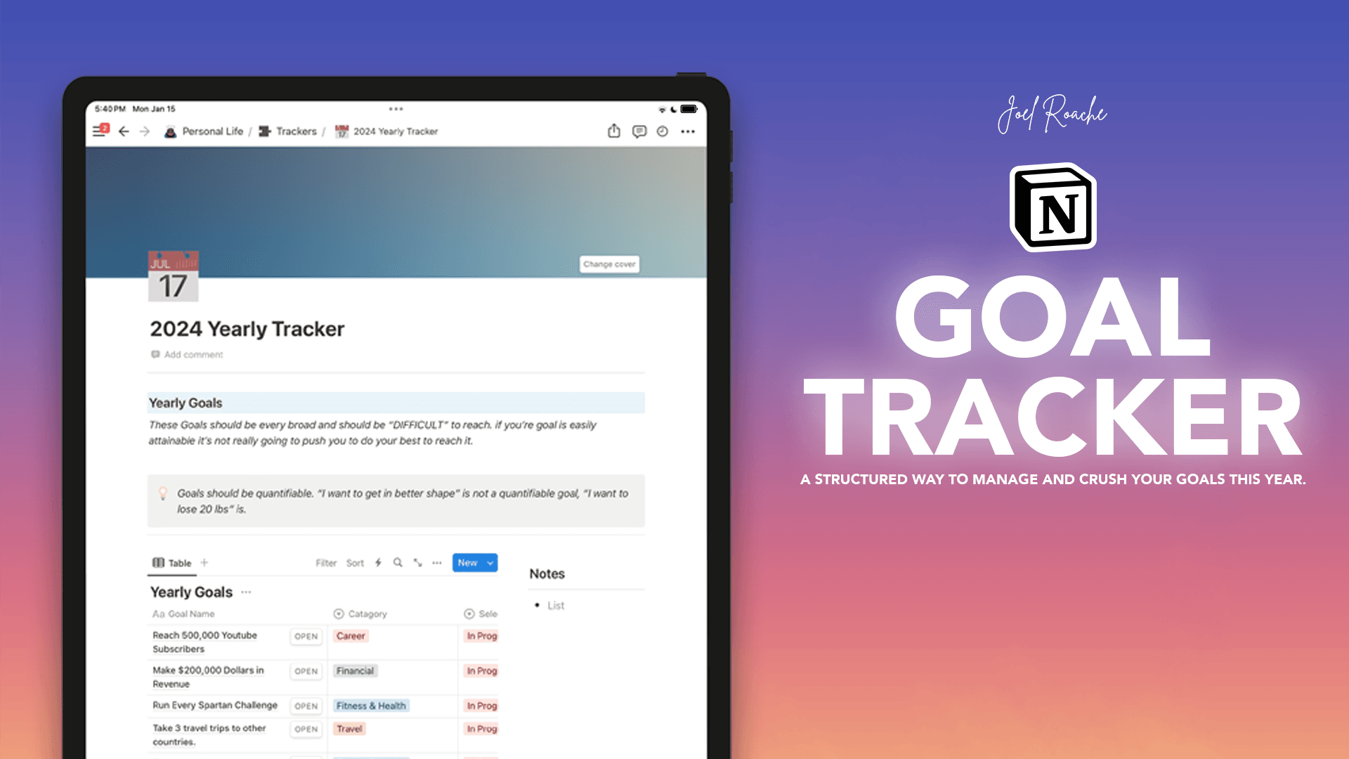 Yearly Goal Tracker