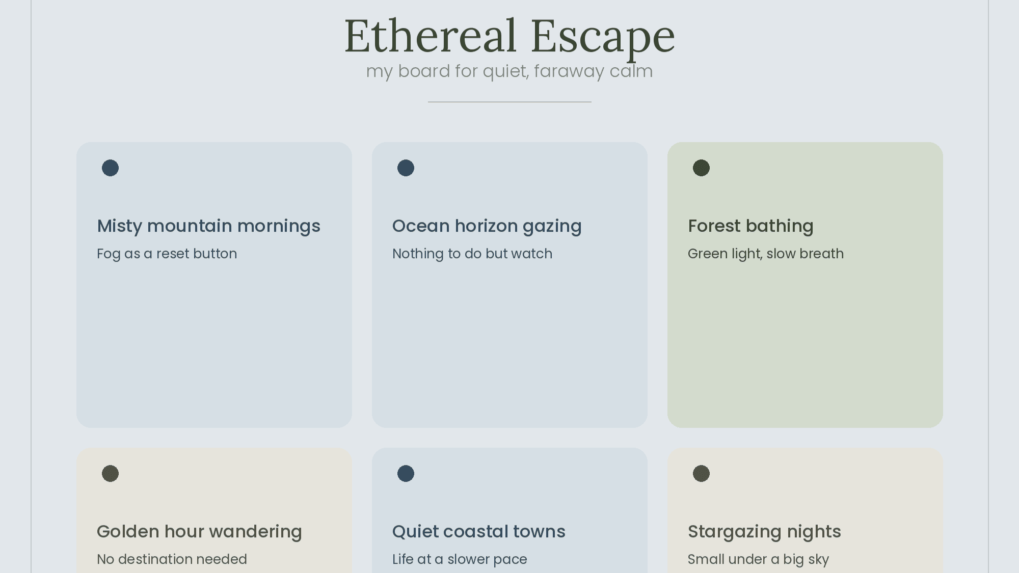 Get Ethereal Escape Vision Board For Quiet& Calm
