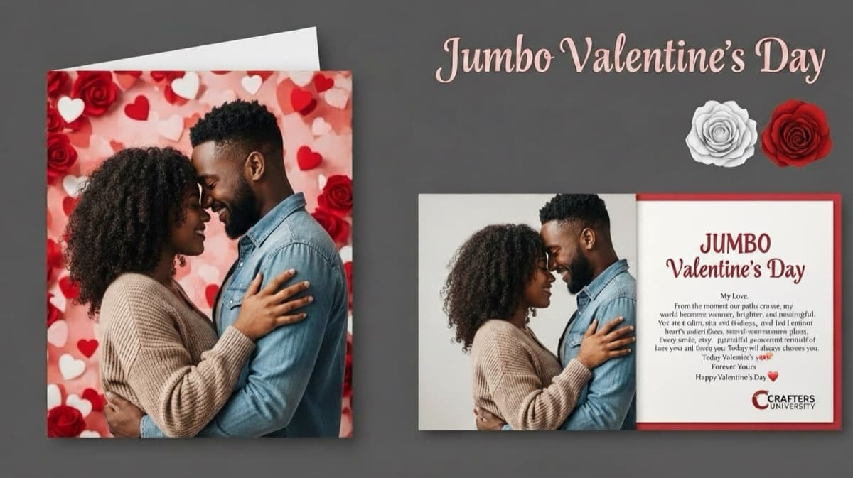 Valentines  Day Jumbo Card Supply list