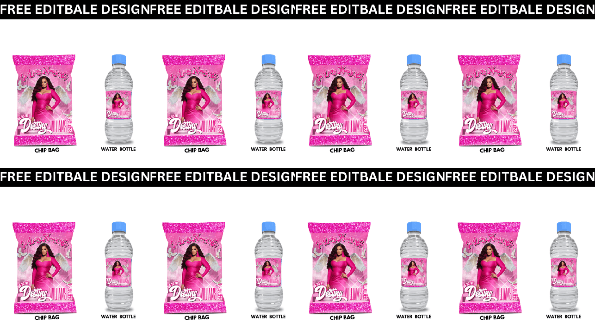 Free Editable Memorial Party Favor Template