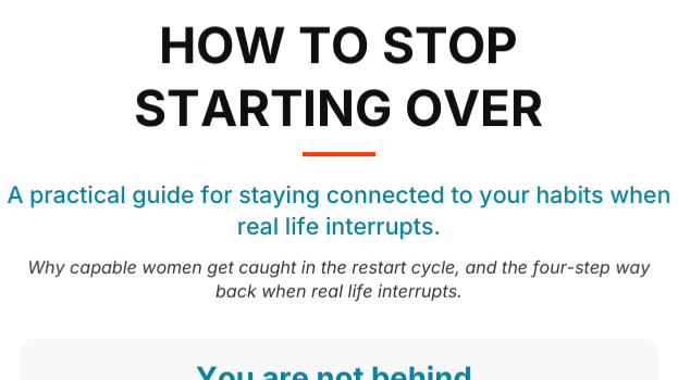 How to Stop Starting Over