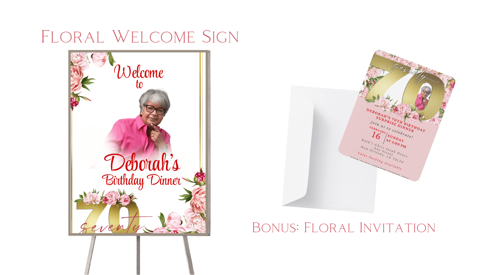 Floral Birthday Welcome Sign & Invitation