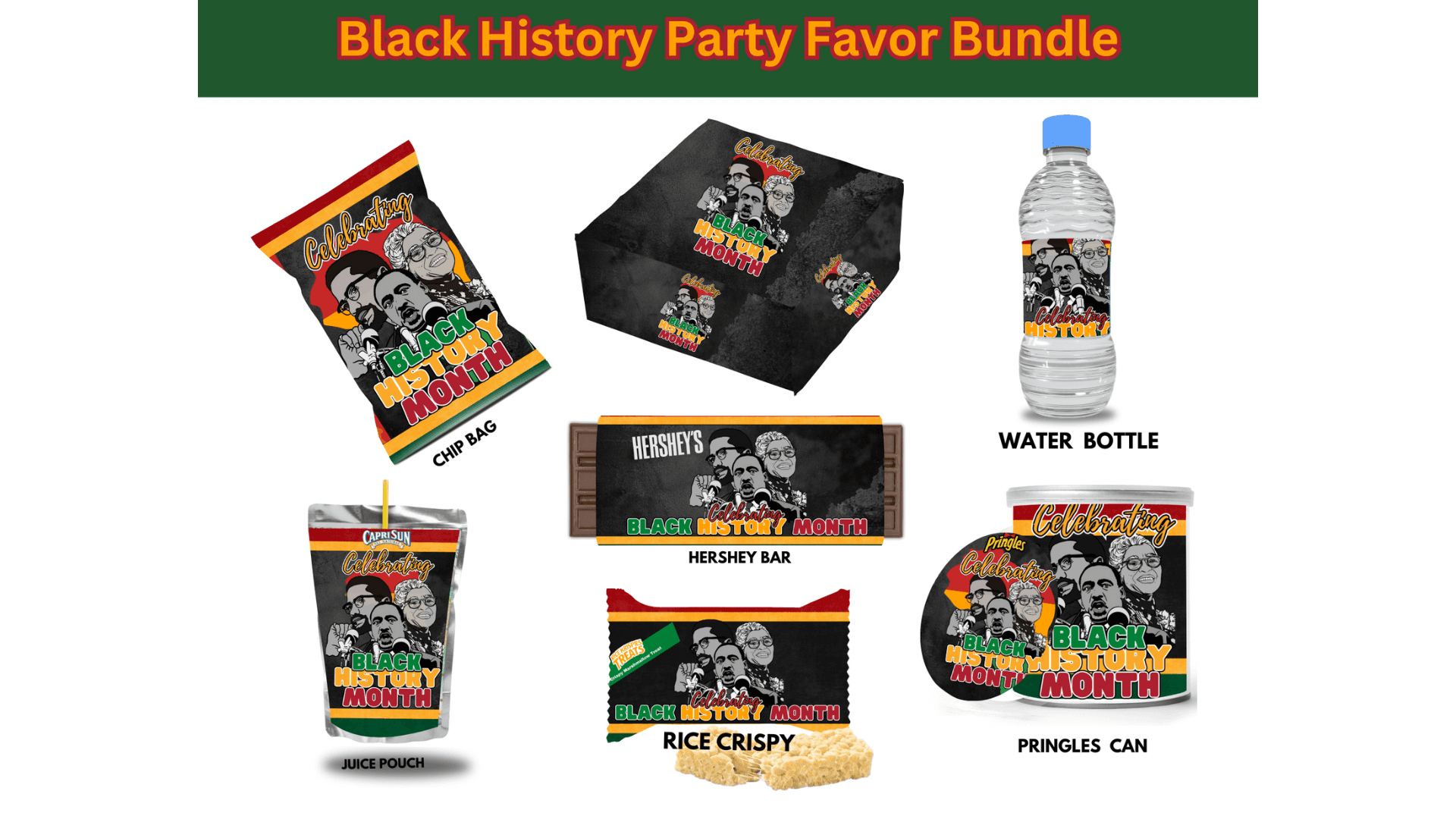 Black History Month Digital Party Favor Template  