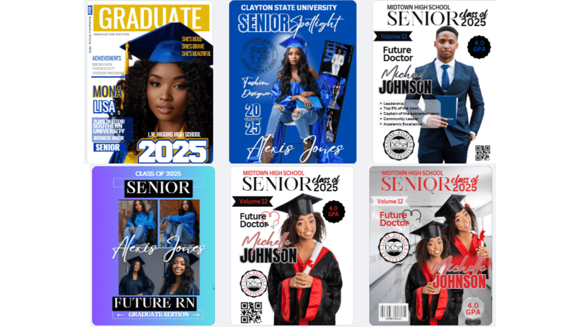  6 Editable Graduation Magazine Cover Templates