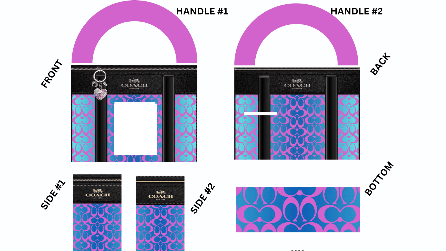 Blue & Purple Luxury Handbag Gift Box Template