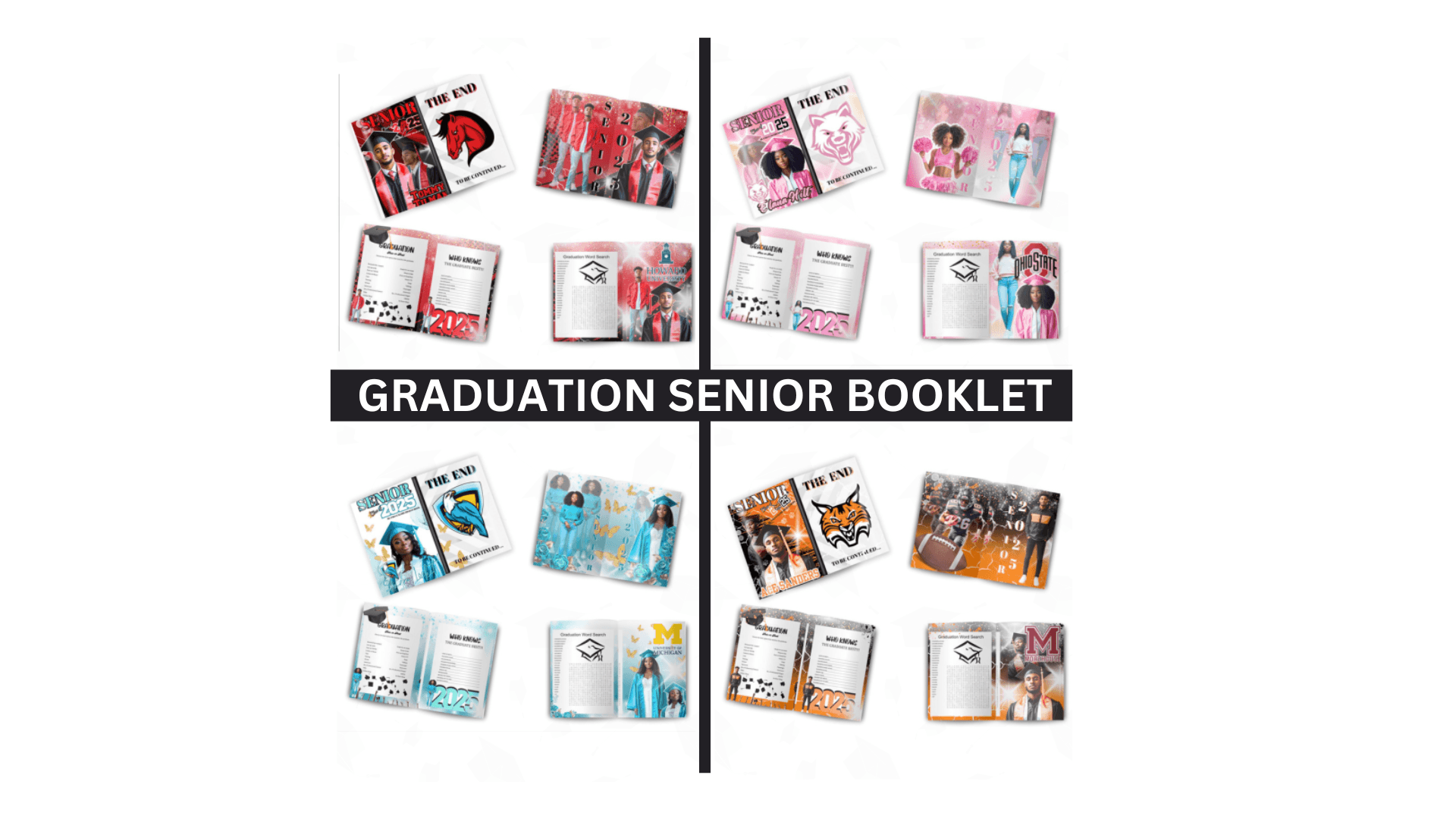 Editable 4pc Grad Senior  Booklet  Bundle