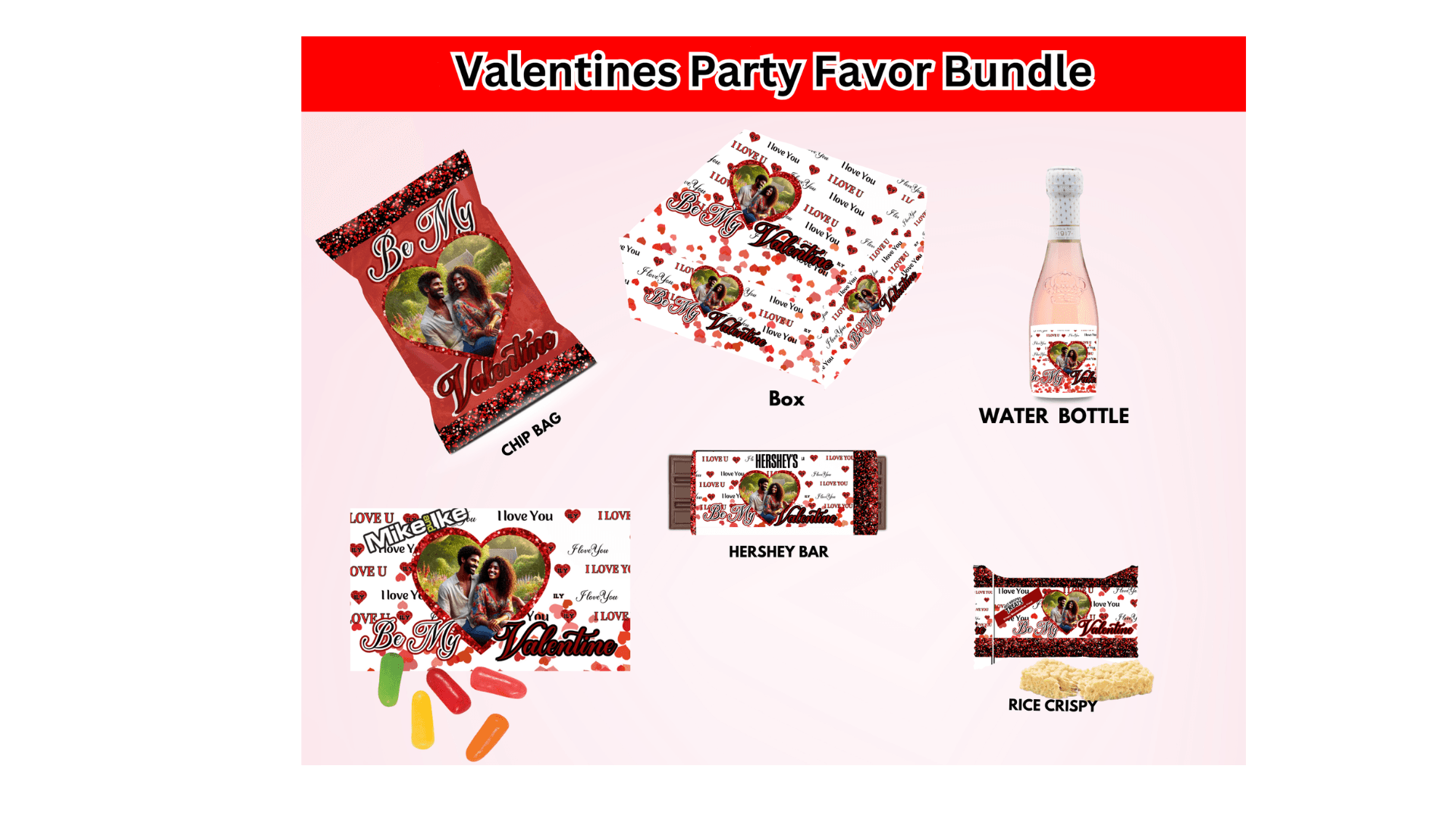 Editable Valentine Party Favor Bundle