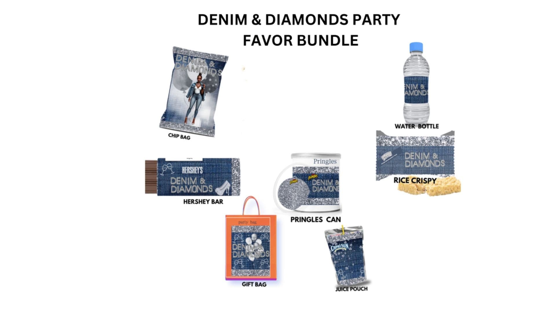 Denim & Diamonds Party Favor Bundle