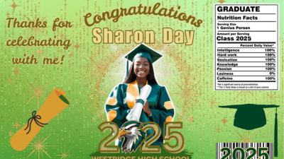 Editable Green & Gold Party Favor Template